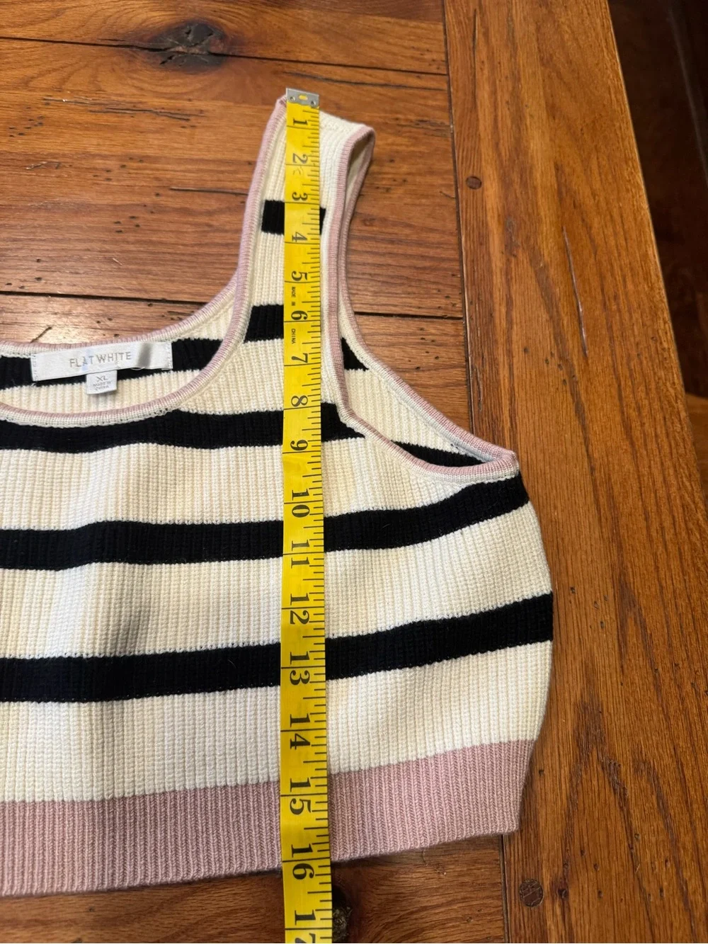 Anthropologie Size XL Striped Knit Cardigan, Crop Top & Shorts Set -Pink & Black - Picture 10 of 15